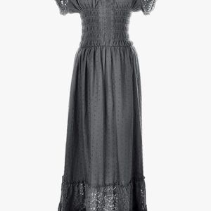 Chic Charcoal Lace Maxi Dress